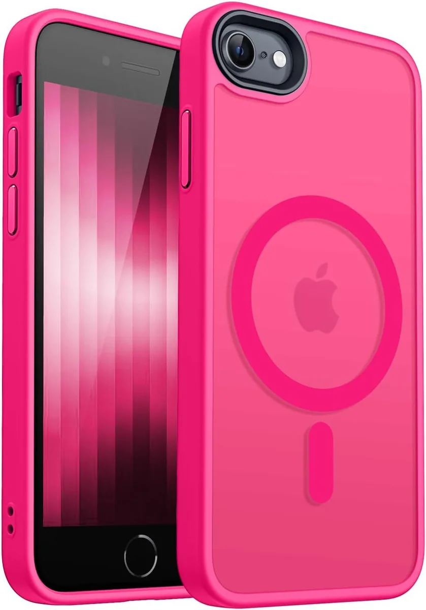 TAURKENAM TAURKENAM Magnetic Case iPhone SE 2022/2020/8 Frosted Hot Pink — product photo
