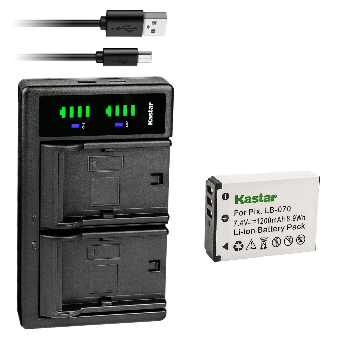 Kastar Kastar LB-070 battery and LTD2 USB charger 1-pack — product photo