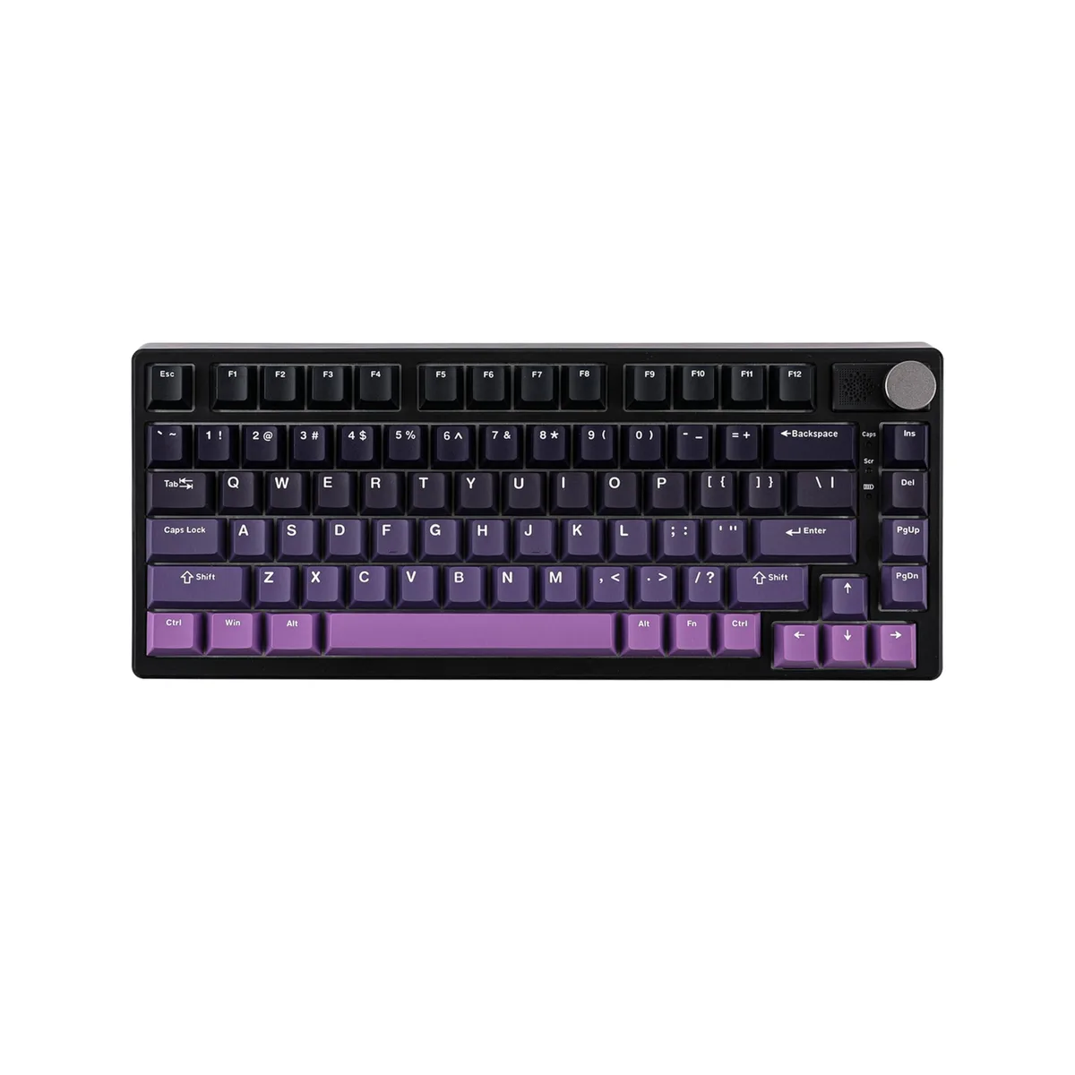 Epomaker Epomaker HE75 gaming keyboard, 81 keys, Hall Effect, 0.1–4.0 mm actuation, 2.4 GHz wireless, RGB, Black Purple — product photo