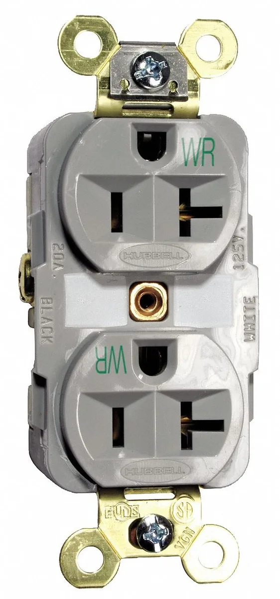 Hubbell Incorporated Hubbell Incorporated HBL5362GYWR 20 A 125 V duplex receptacle — product photo