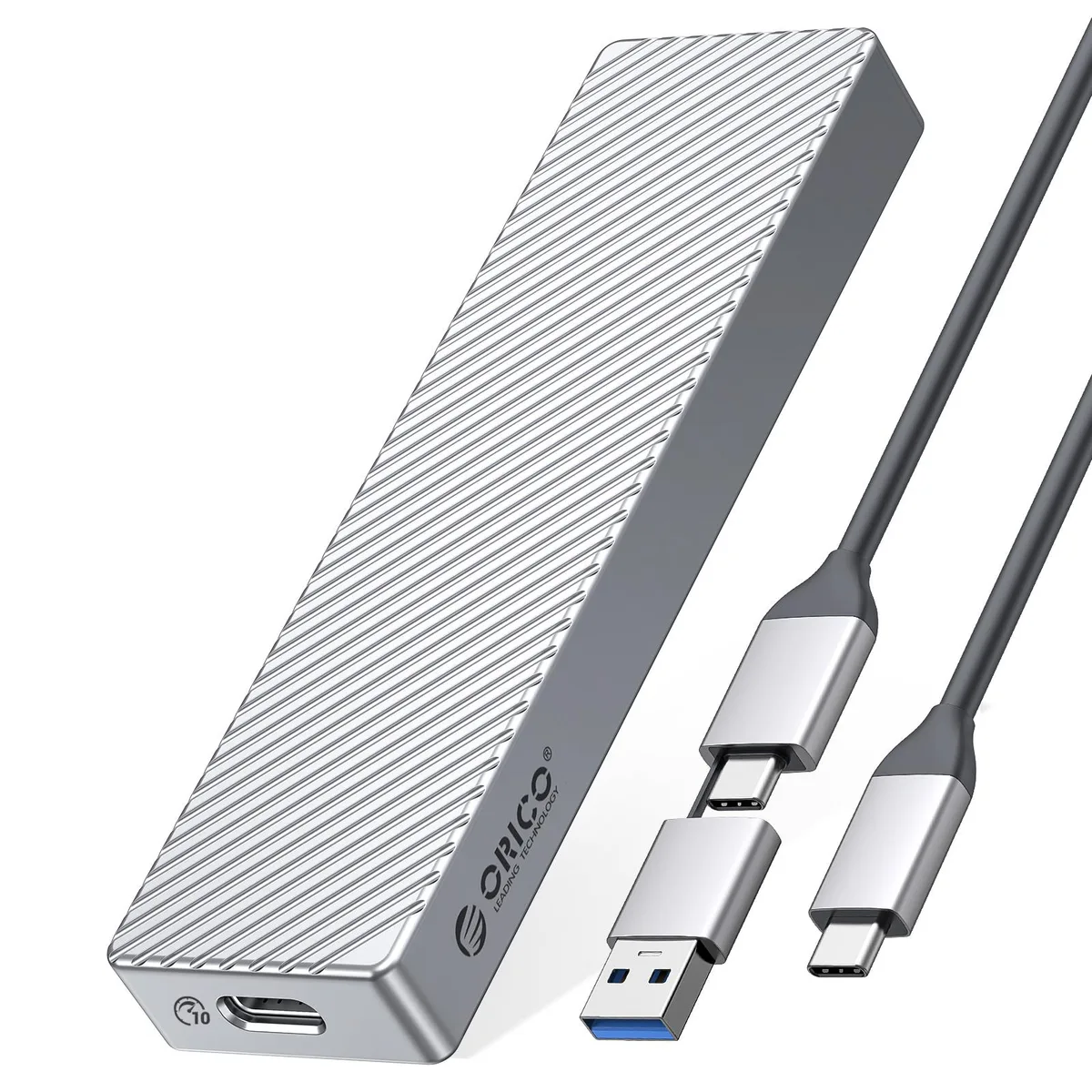Orico Orico M.2 NVMe enclosure 10Gbps USB 3.2 aluminum 2230-2280 Silver — product photo