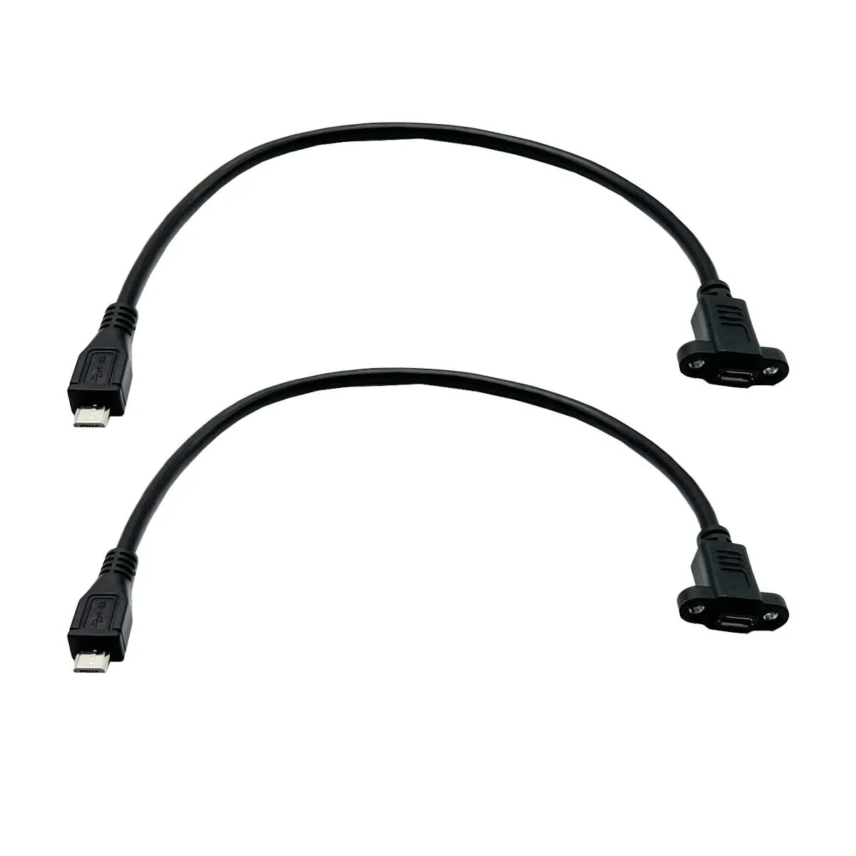 No Sew No Sew Micro USB Male-to-Female Extension Cable 2-Pack 30 cm 18 mm Screw Holes — product photo