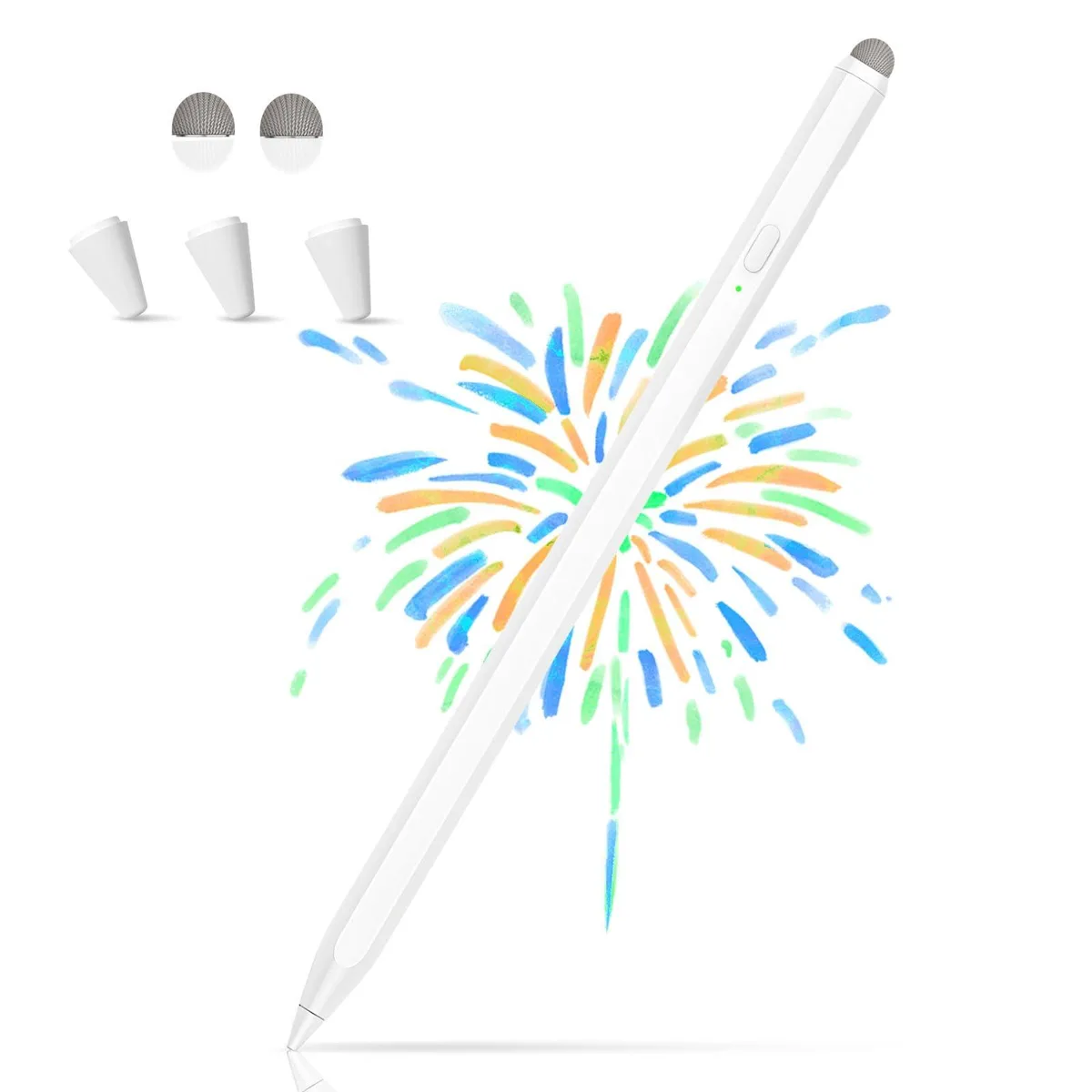  HFENGZN 2-in-1 Stylus White 1.5mm Precision Tip — product photo