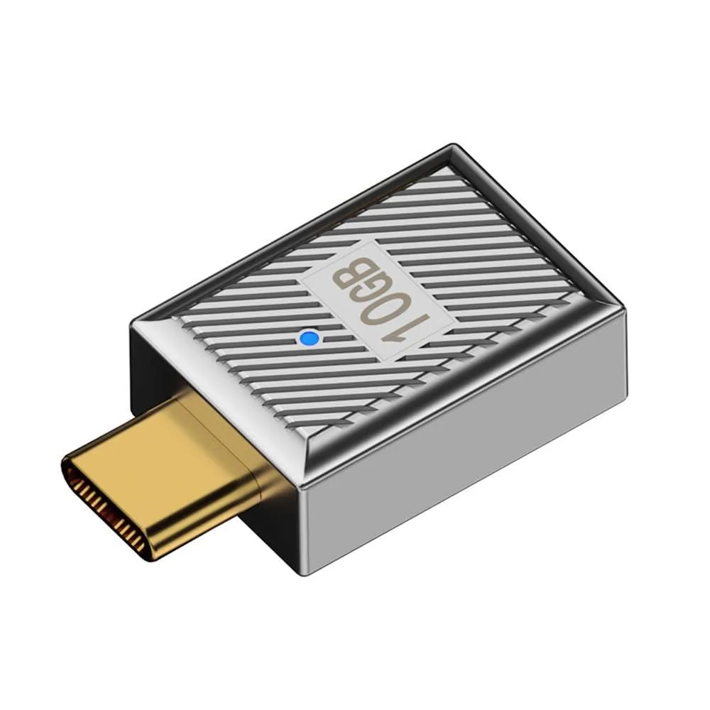 Vszerda Vszerda UC-017-SL-XY USB 3.1 Type C Male to USB 3.0 A Female Adapter 10Gbps 120W Mecha Cyberpunk Alloy Shell — product photo