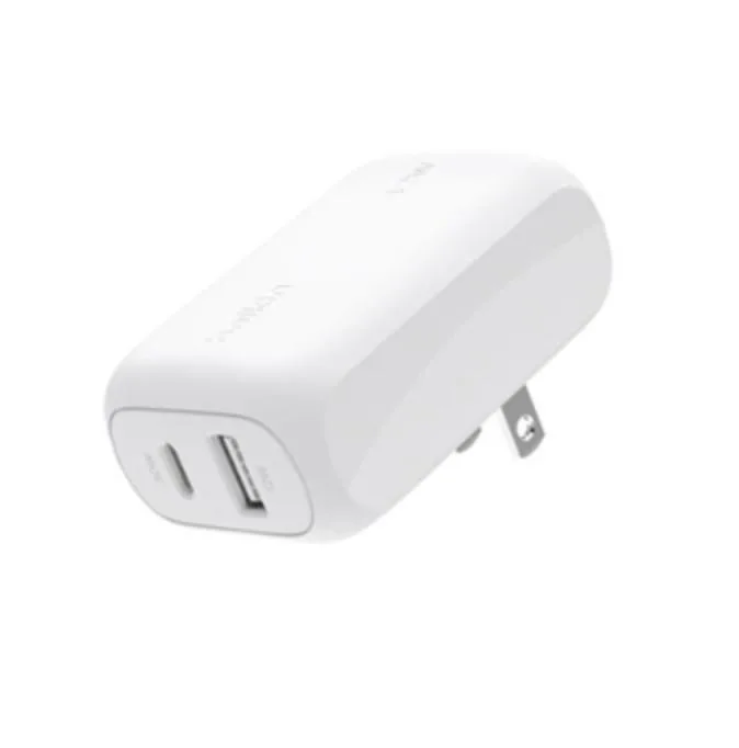 Belkin Belkin BoostCharge Dual Wall Charger 42W WCB009DQWH mobile electronics accessory — product photo