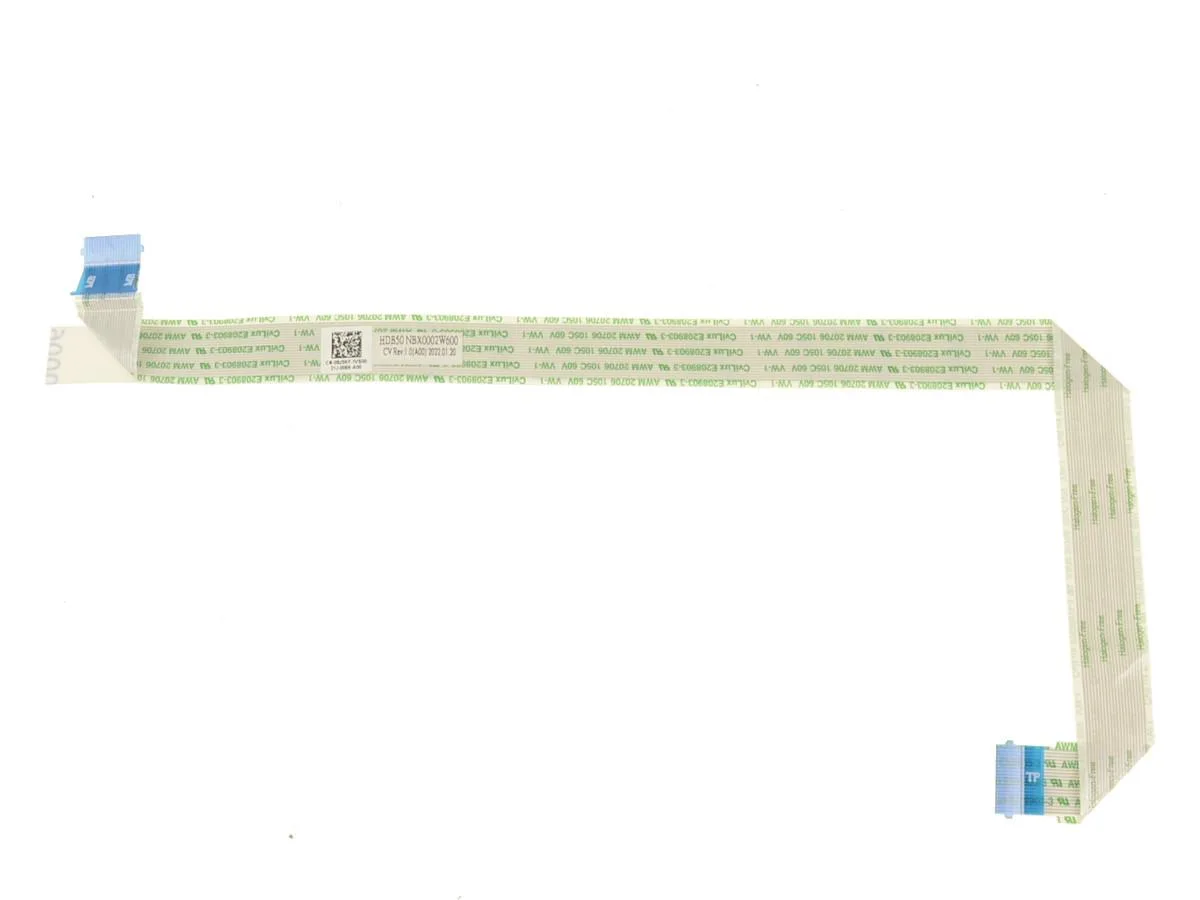 Flat orange ribbon cable with connectors on both ends