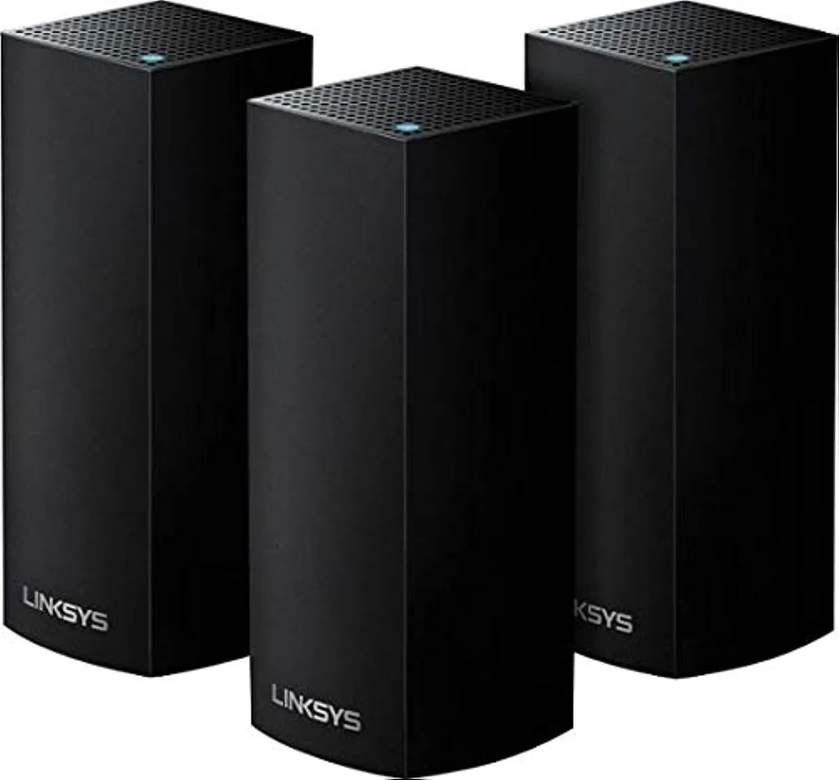 White rectangular mesh Wi-Fi node with subtle branding