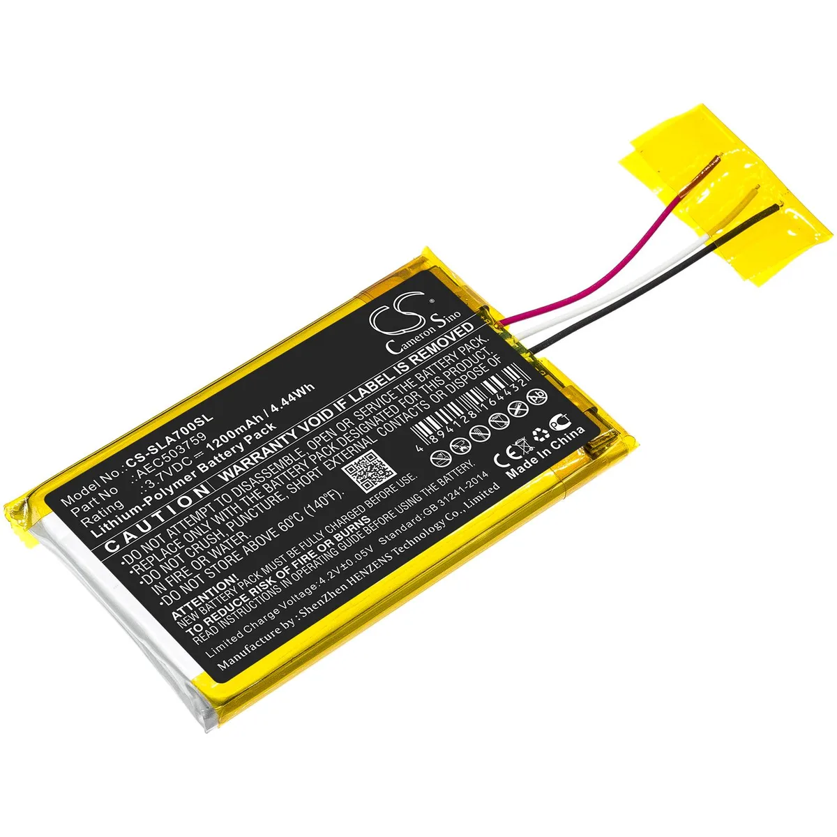Cameron & Co Cameron & Co DS-CS-SLA700SL 1200mAh Li-Polymer Battery for Steelseries Arctis — product photo