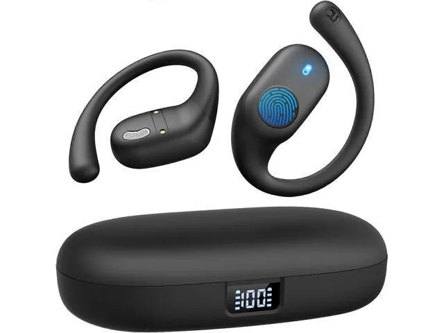 LORDWORLD LORDWORLD Open Ear Bluetooth 5.3 Headphones IP54 36H 14.2mm Black — product photo