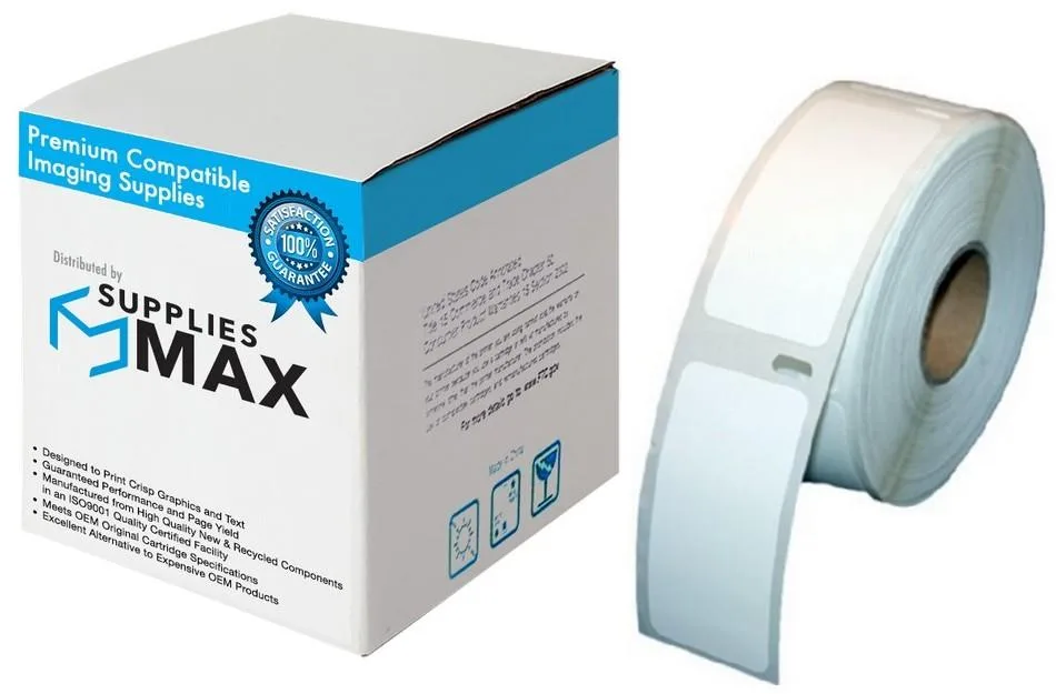 SuppliesMax SuppliesMax Dymo 30336 Labels White 1in x 2.1in 500 Labels — product photo