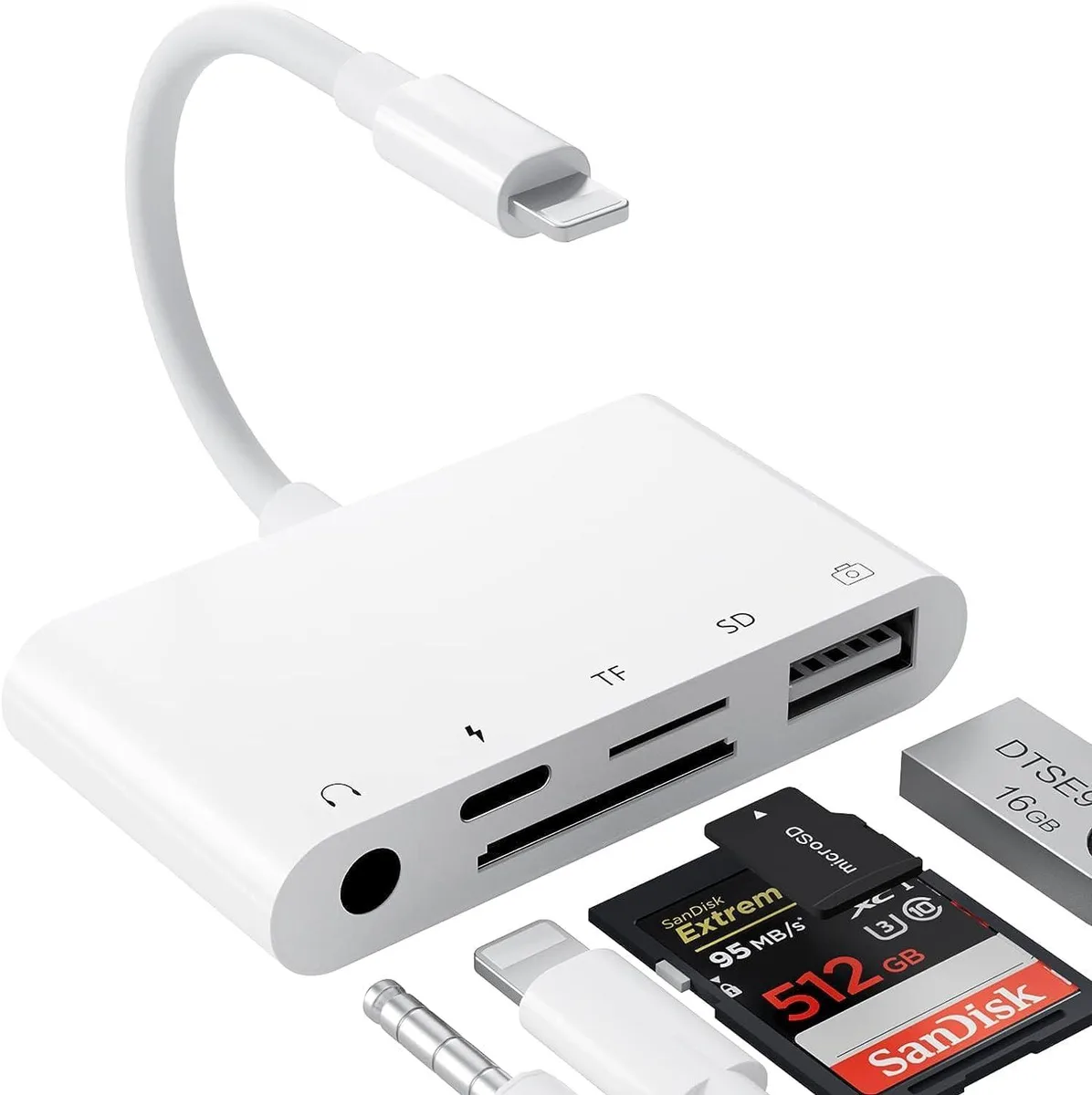 BONAEVER BONAEVER 5-in-1 SD/TF/USB/3.5mm/8-pin Eco Gadget — product photo