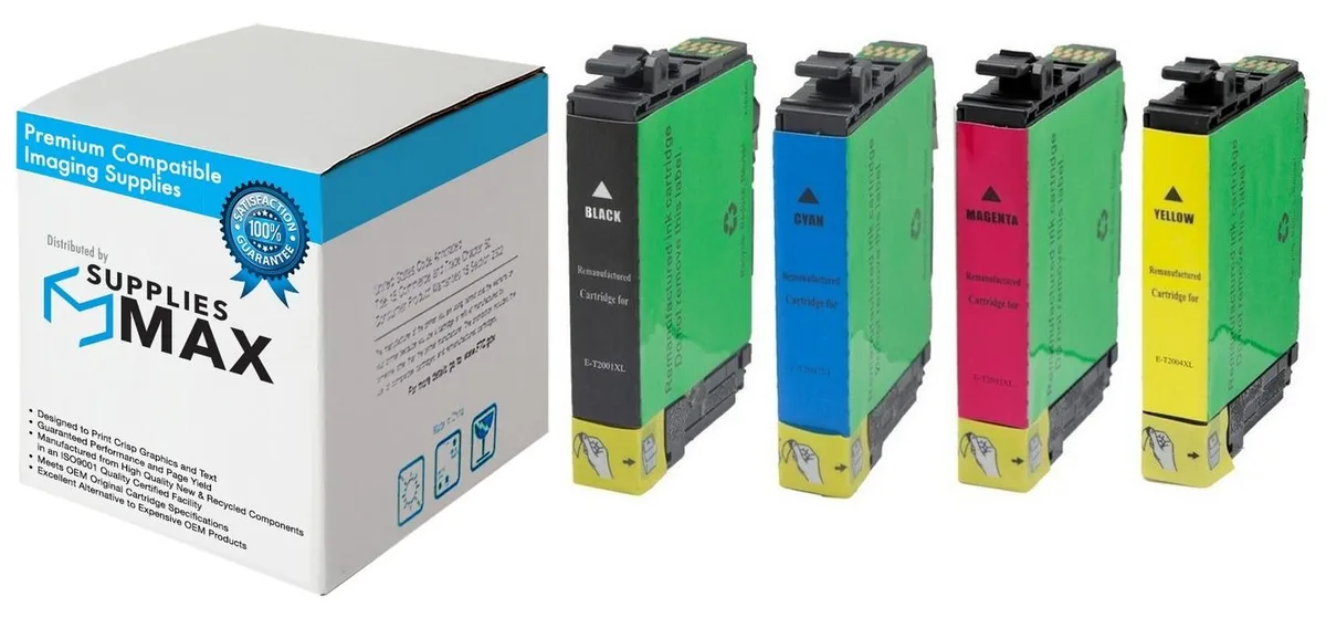 SuppliesMax SuppliesMax T200XL120-BCS High Yield Inkjet Combo Pack (BK/C/M/Y) — product photo