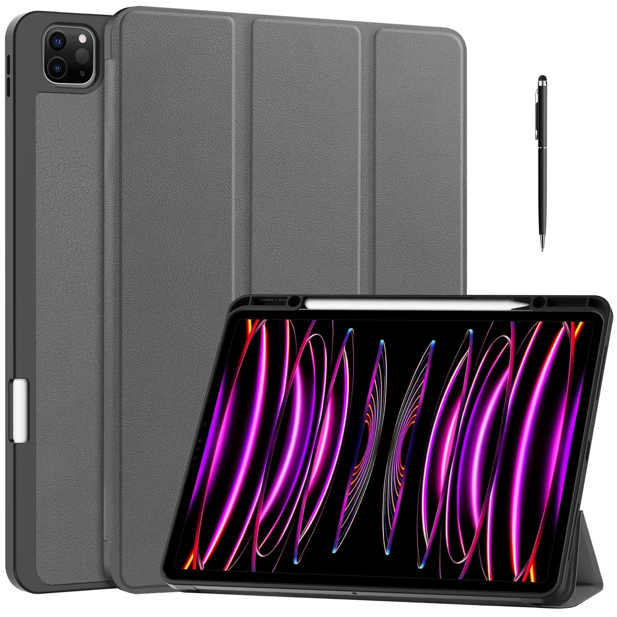 Werleo Werleo A2436/A2764/A2437/A2766 laptop case iPad Pro 12.9 2022/2021/2020/2018 smart stand pencil holder stylus — product photo