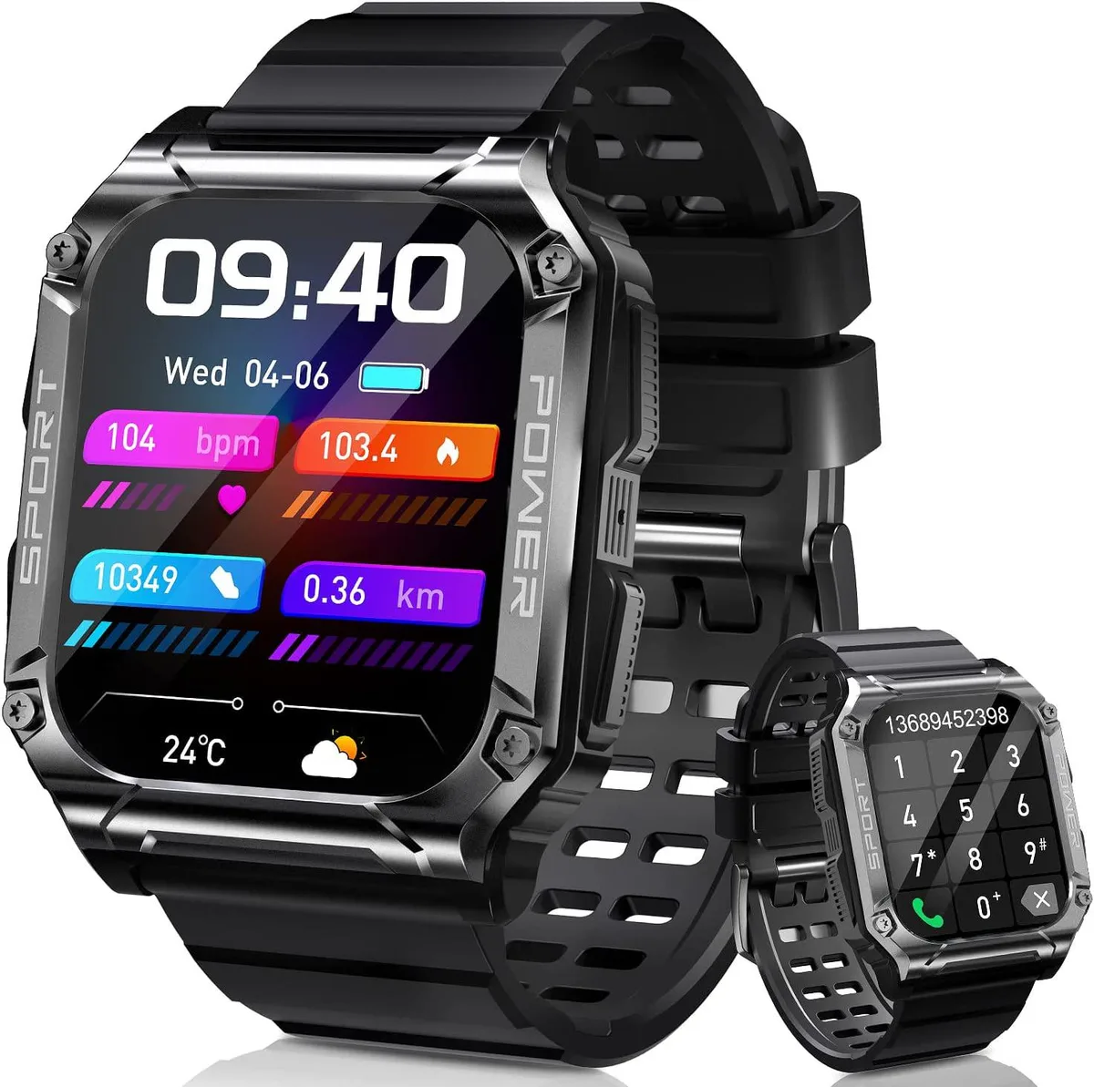 SMA SMA Smart Watch 1.95" 240*282 133 Sports Modes Bluetooth 5.1 Black — product photo