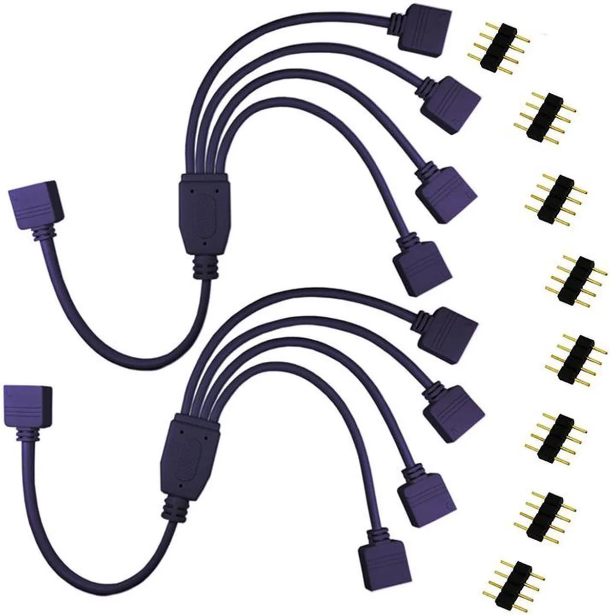 Vszerda Vszerda 12V 4-Pin RGB 4-Way Splitter Cable 1FT 2 Pack — product photo