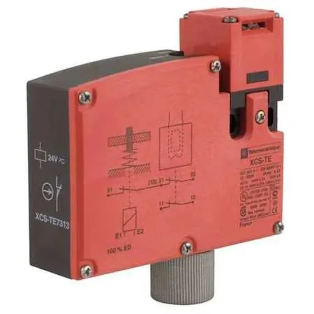 Rectangular polyamide safety interlock switch with stainless steel actuator and 1/2 in NPT conduit entry