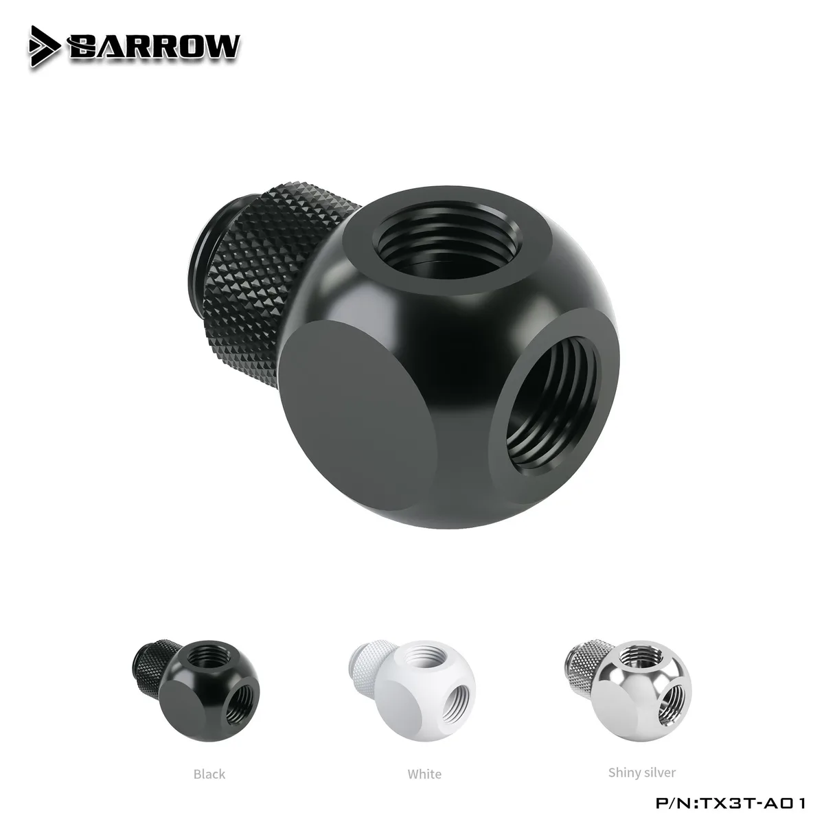 FormulaMod FormulaMod G1/4" 3-Way Rotary Fitting Silver 24mm — product photo