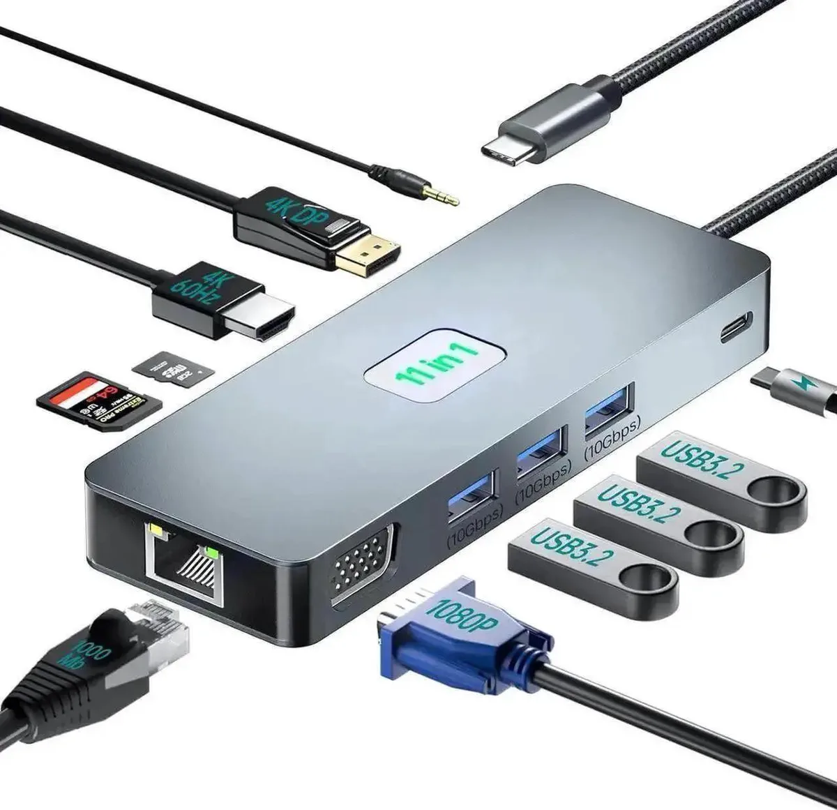 Vszerda Vszerda 11-in-1 USB-C Docking Station Triple 4K60 100W PD — product photo