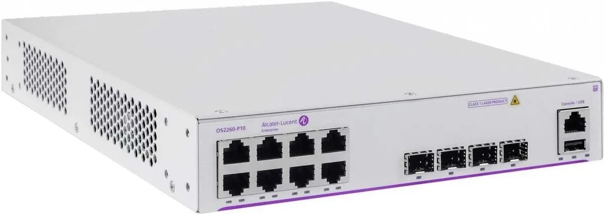 Alcatel-Lucent Alcatel-Lucent OS2260-P10 OmniSwitch 8-Port Gigabit PoE+ 4xSFP 75W — product photo