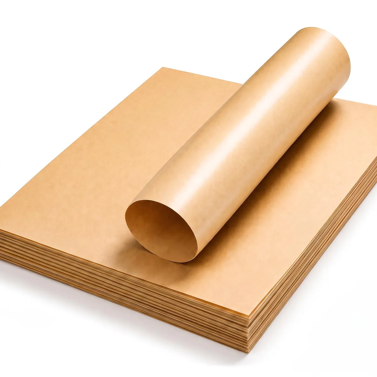 Stack of 100 brown parchment sheets 9 by 13 inches in bag