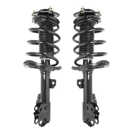 Pair of silver front strut assemblies with springs and mounts for Lexus ES350