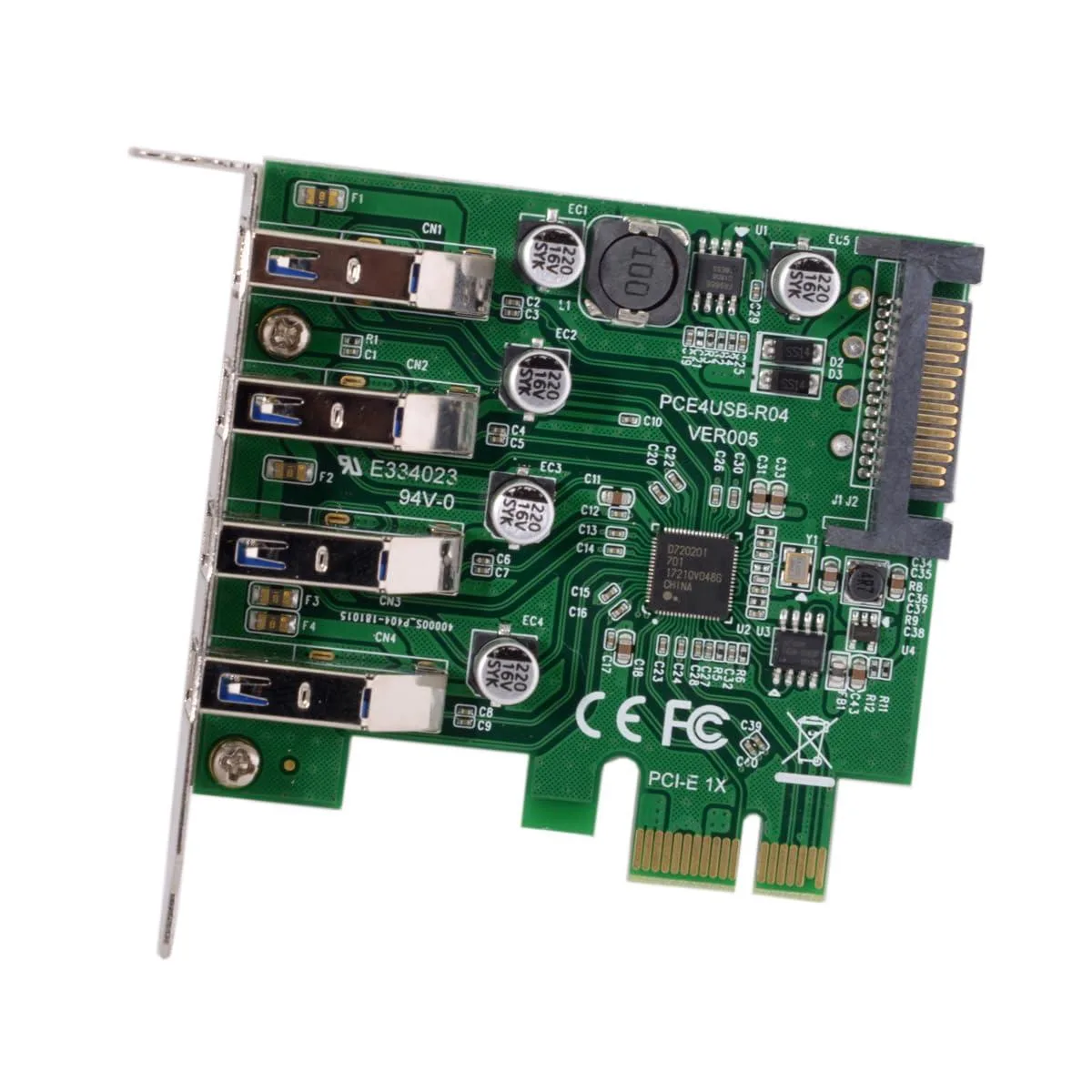 Vszerda Vszerda 4-Port PCIe USB 3.0 Expansion Card Low Profile — product photo