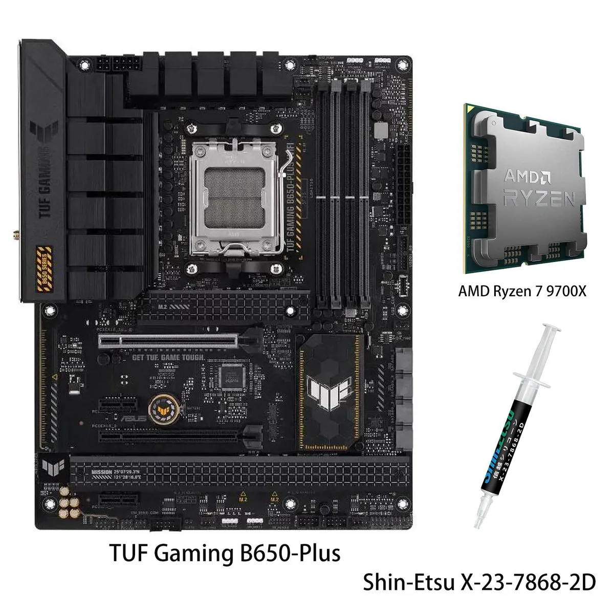 ASUS ASUS TUF Gaming B650-Plus &amp; Ryzen 7 9700X AMD motherboard combo — product photo