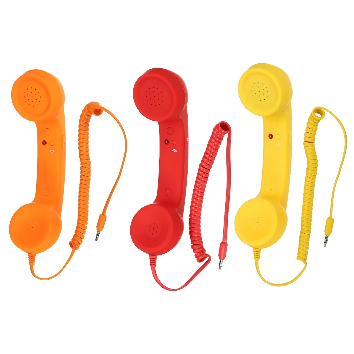 Unique-Bargains Unique-Bargains 3 Pack 3.5mm Retro Handset Red Orange Yellow — product photo
