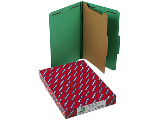 Smead Smead 18733 Pressboard Classification Folder Legal Four-Section Green 10/Box — product photo