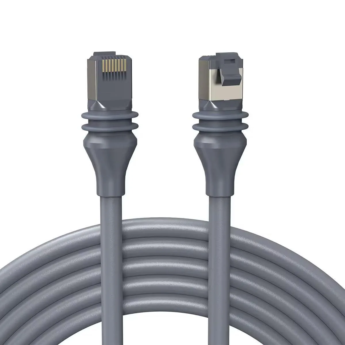 White 75-foot Cat6 ethernet cable with Starlink V3 connector and weatherproof jacket