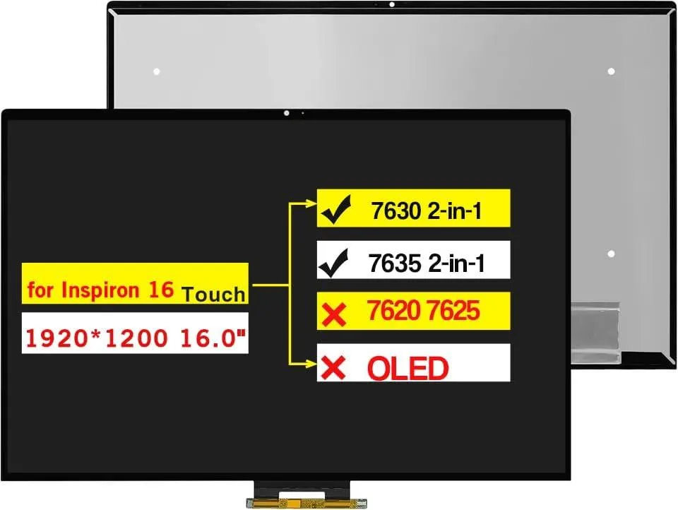 NUOLAISUN NUOLAISUN 16.0" LCD Touch Screen 1920x1200 30 Pins 60Hz for Dell Inspiron 16 7630 7635 2-in-1 — product photo