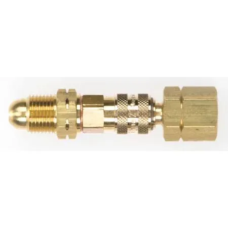 Brass quick-release water coupler with side hose barb for TIG welding torches