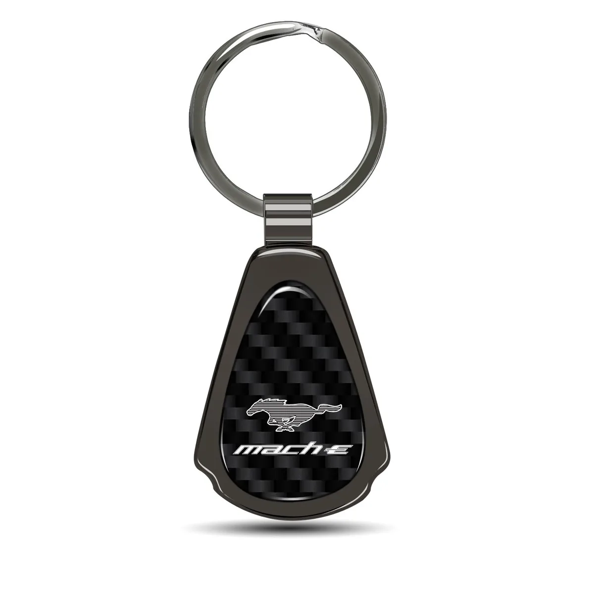 iPick Image, LLC iPick Image, LLC Ford Mustang Mach-E Gunmetal Black Carbon Fiber Teardrop Key Chain — product photo