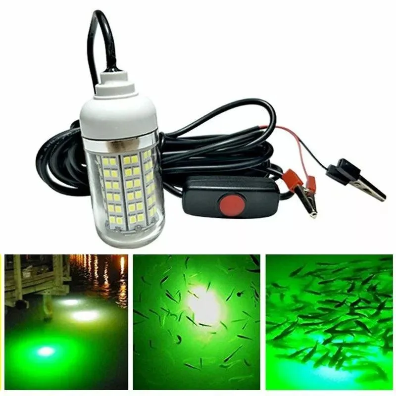 NShi NShi 12V Green Submersible Fishing Light 15W 108 LED IP67 30×80mm 5m Cable — product photo