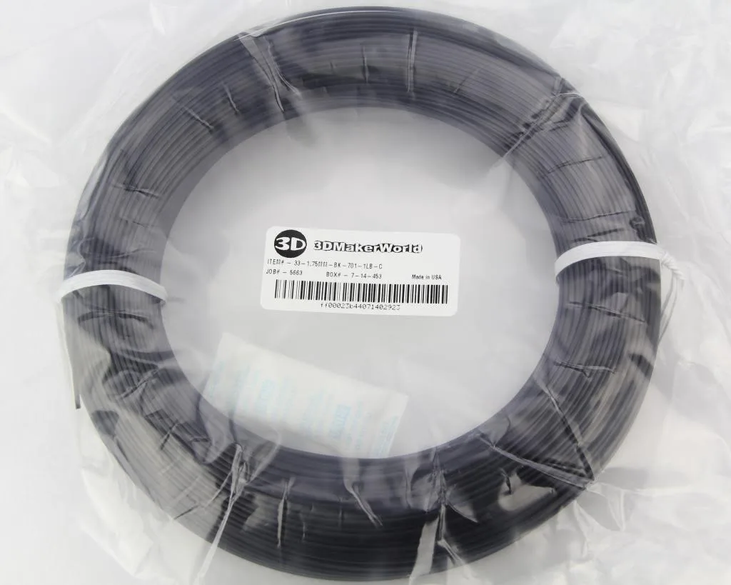 3D Maker World 3D Maker World PLA 4043D 1.75mm Black 1lb — product photo