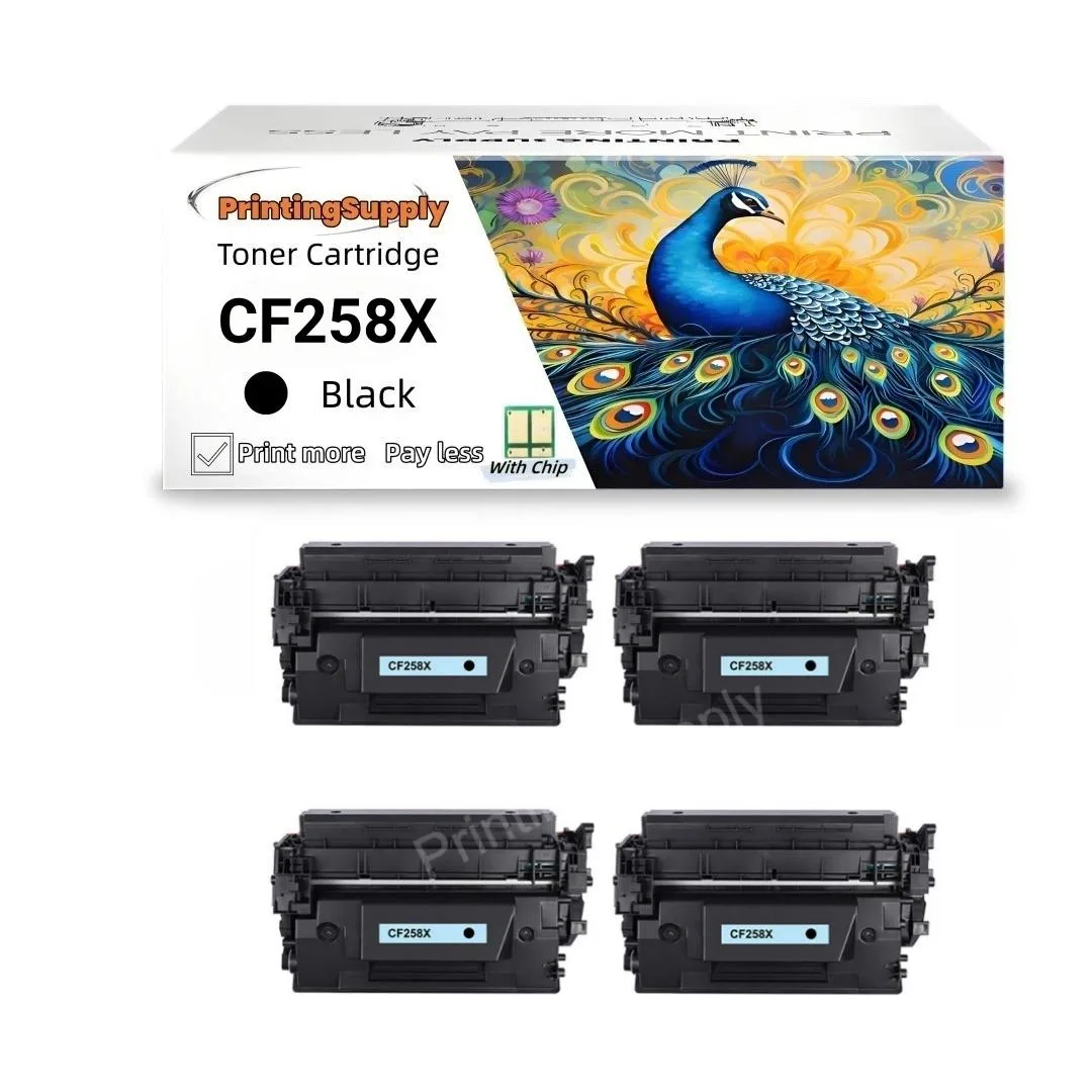 Aster Graphics Inc Aster Graphics Inc 4 Pack 58X CF258X Black Toner Cartridges 10000 Pages — product photo