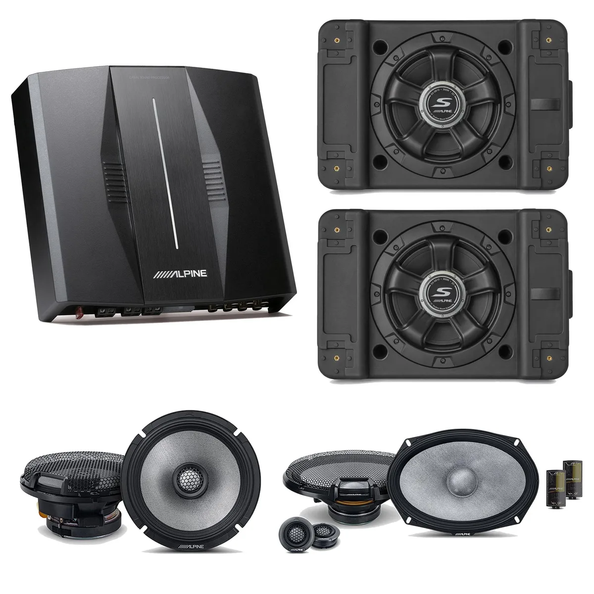 Alpine Alpine PXE-C80-88 OPTIM8 Bundle w/ (2) SS-SB10 10 Sub, R2-S65 6.5 &amp; R2-S69C 69 Speakers — product photo