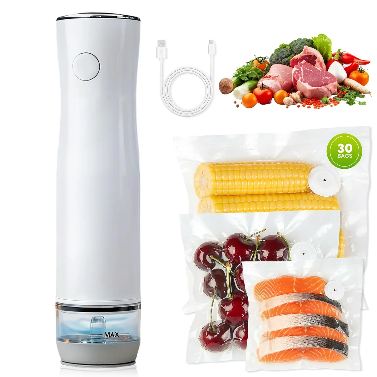  FoodSaver VS-1221 vacuum sealer with 30 bags 40kPa — product photo
