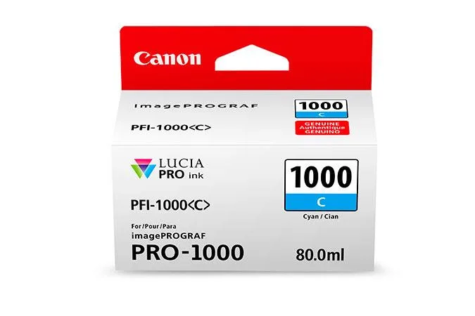 Canon Canon 0547C002 PFI-1000 C Cyan LUCIA PRO 80 ml ink cartridge (genuine brands) — product photo
