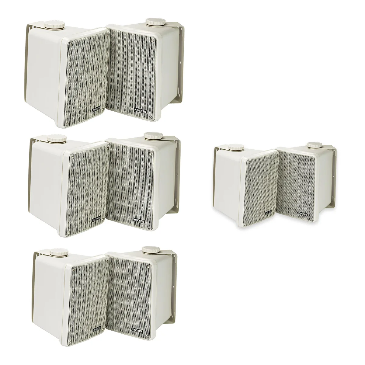 KICKER KICKER KB6B Indoor/Outdoor Speakers 4 Pair Grey 6.5-inch 75W RMS — product photo