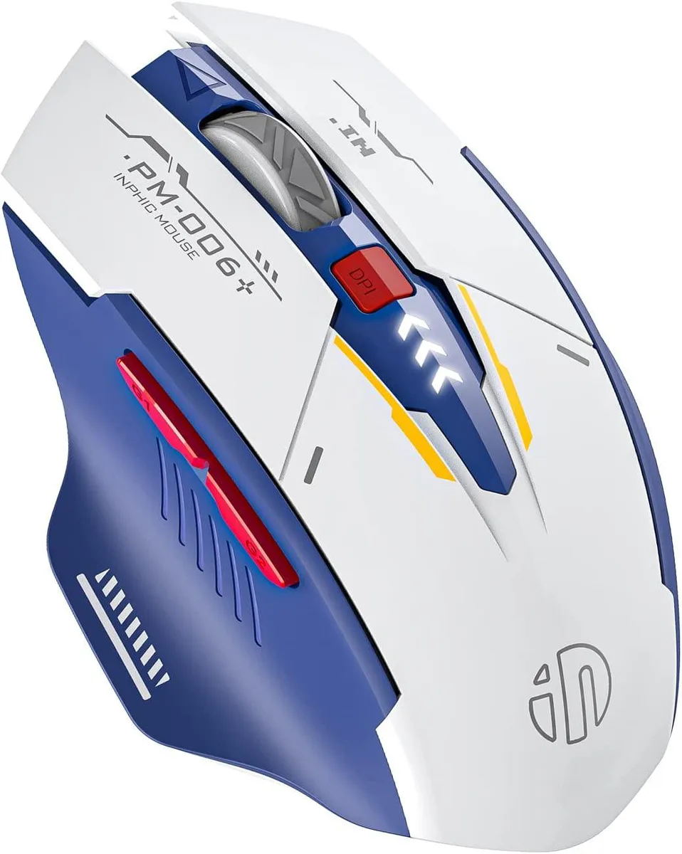  GROUND LEVEL ES90CM Wireless Mouse Blue White 2.4G 500mAh 2400 DPI — product photo