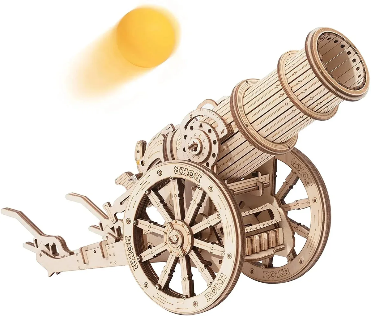 ROKR ROKR 3D Wooden Puzzle 158 Pieces Medieval Wheeled Cannon STEM Toy — product photo
