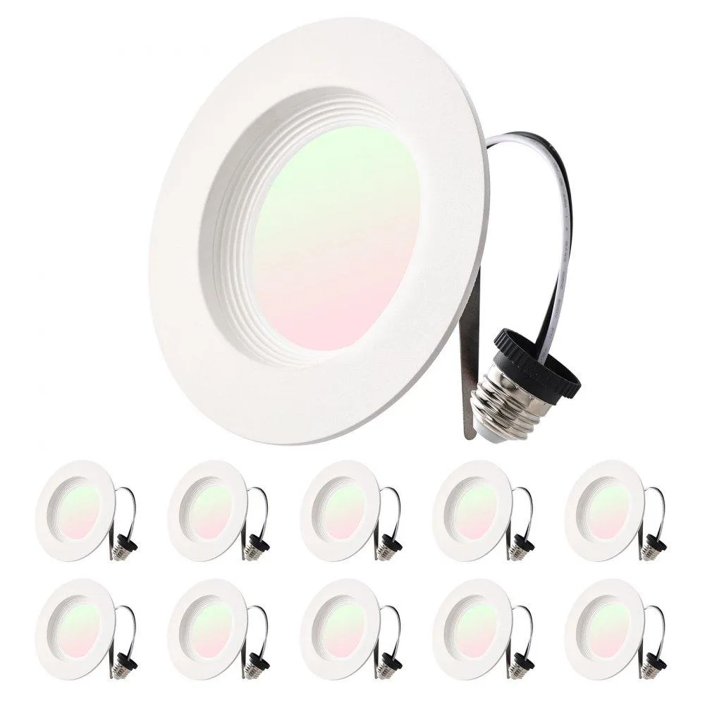 VEVOR VEVOR 10 Pack LED Recessed Lighting 4 Inch 750 LM 9W 120V 5CCT Dimmable E26 TP24 — product photo