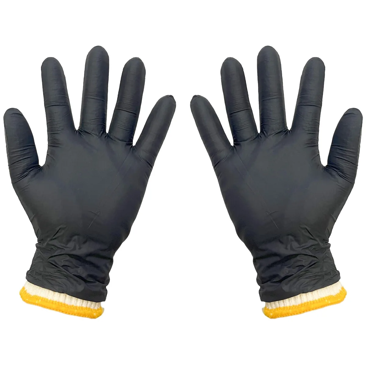  Healthy Living BBQ Gloves Disposable Heat Resistant 4 Cotton Liners 100 Nitrile Gloves 5 Mil Black Large — product photo