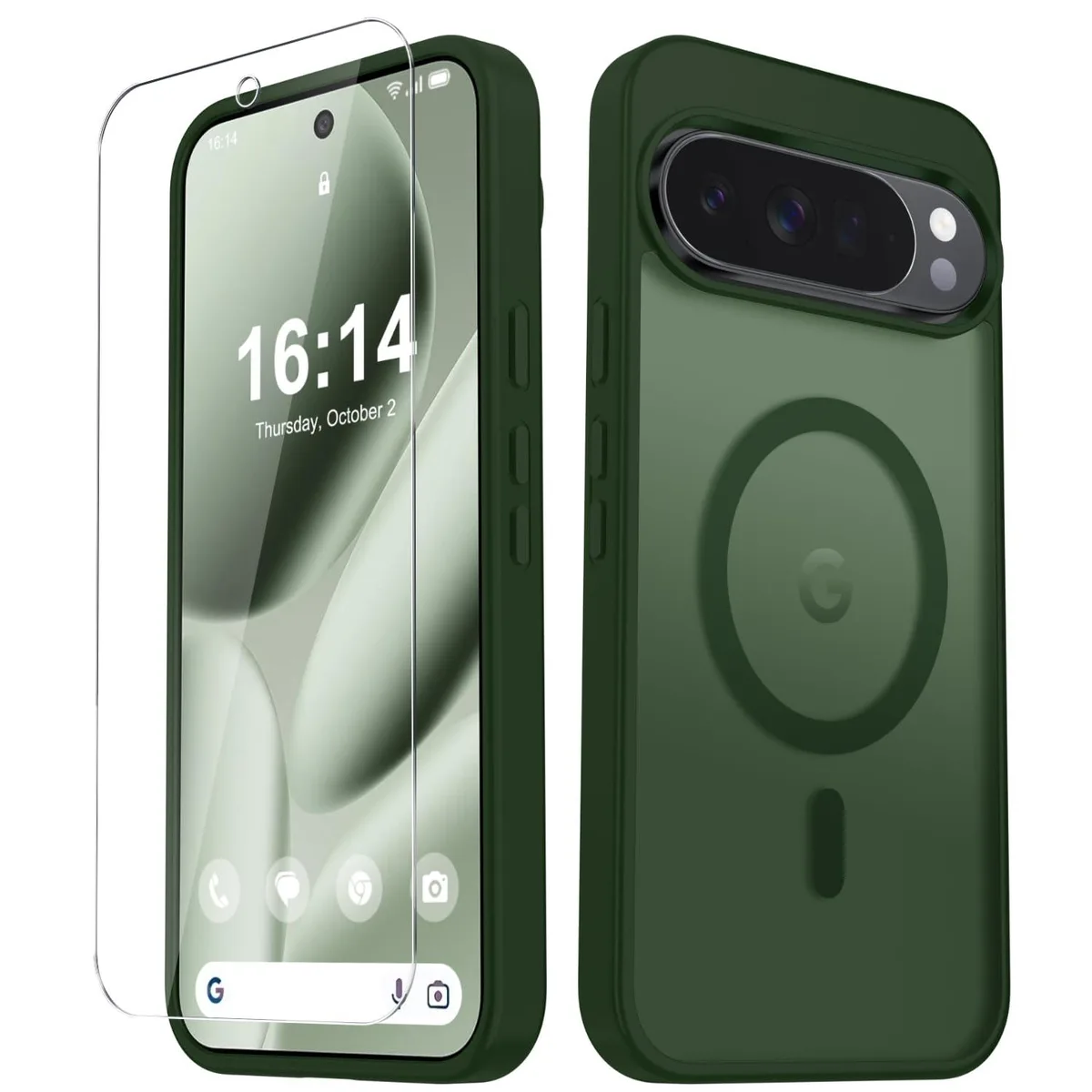  YENAPOON Google Pixel 10 Pro XL Case Matte Magnetic Sage Green — product photo