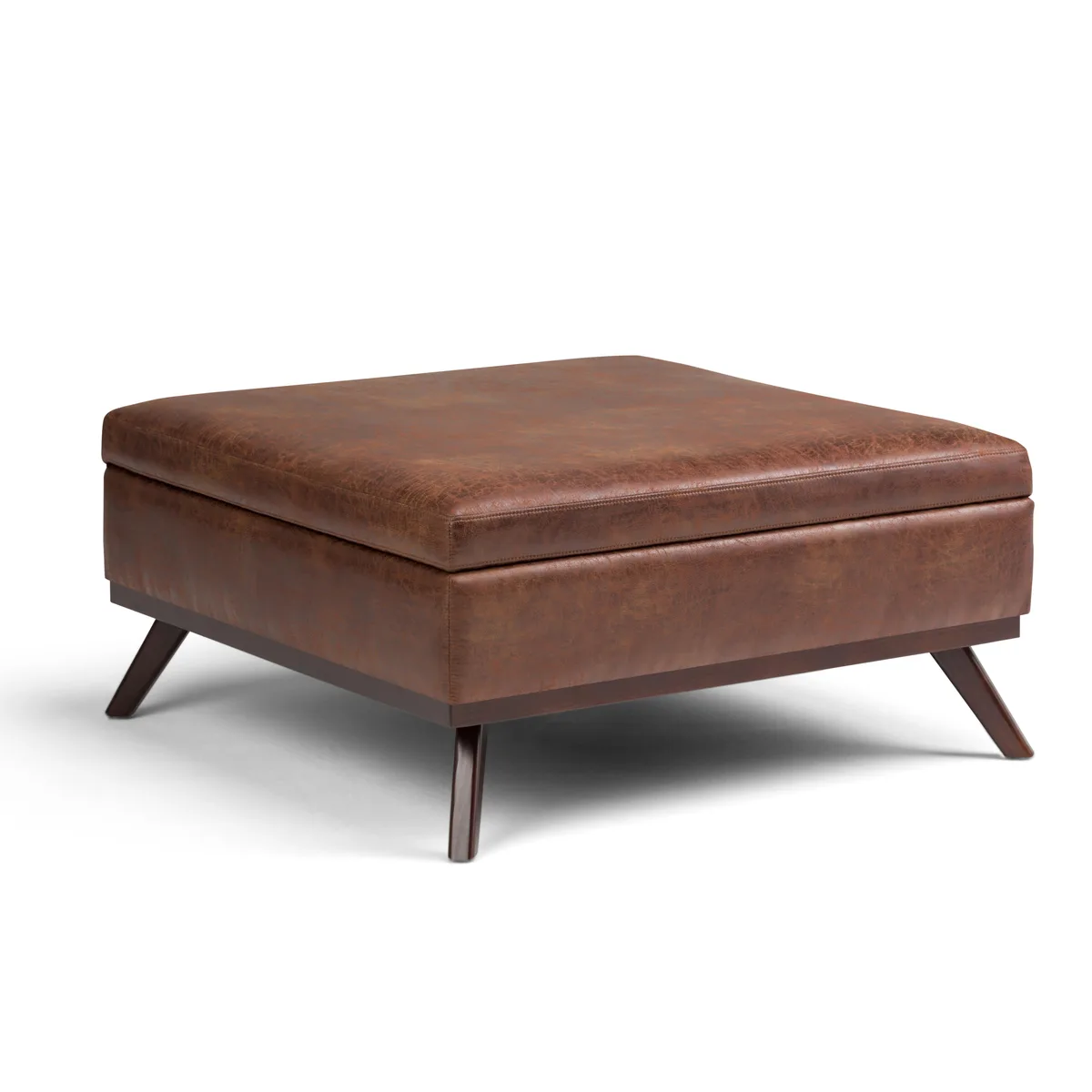 tuphen tuphen Owen Square Coffee Table Storage Ottoman Distressed Saddle Brown 36 19.1 — product photo