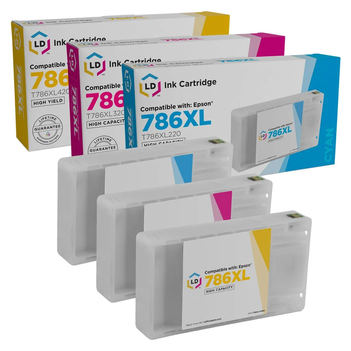 LD Products LD Products 786XL High Yield Ink Cartridge 3-Pack Cyan Magenta Yellow — product photo