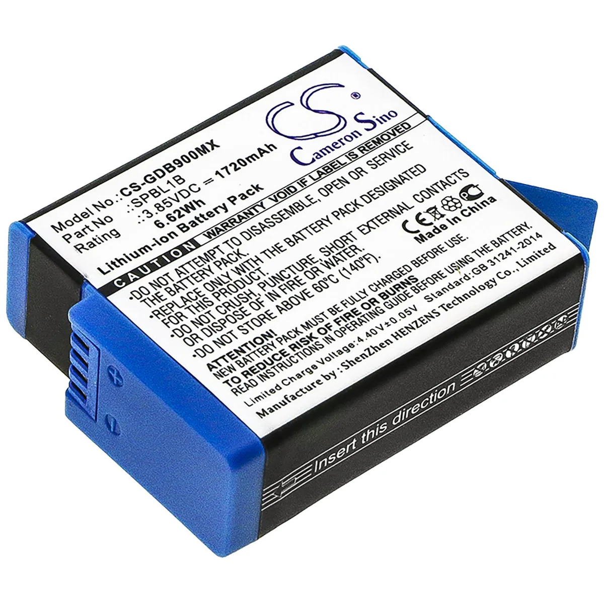 Cameron &amp; Co Cameron &amp; Co DS-CS-GDB900MX camera battery 3.85V 1720mAh — product photo