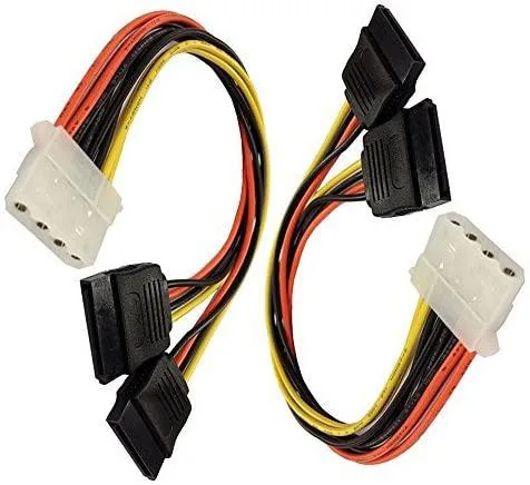 VOVOV VOVOV 2-Pack Molex 4-Pin to Dual SATA Power Y-Cable 8.67 Inches — product photo