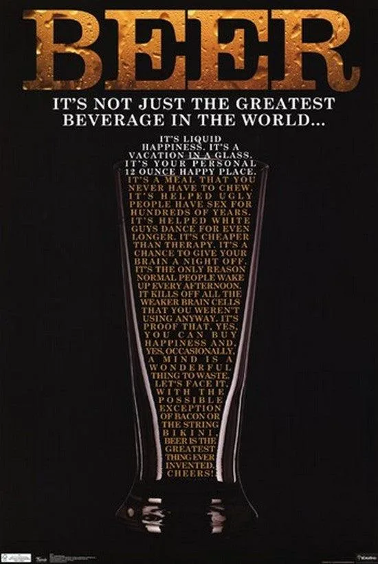 Beer poster print 24 by 36 inches on heavy paper